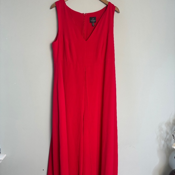 Adrianna Papell Red Tonal Overlay Jumpsuit NWT Size 16W - Picture 5 of 5